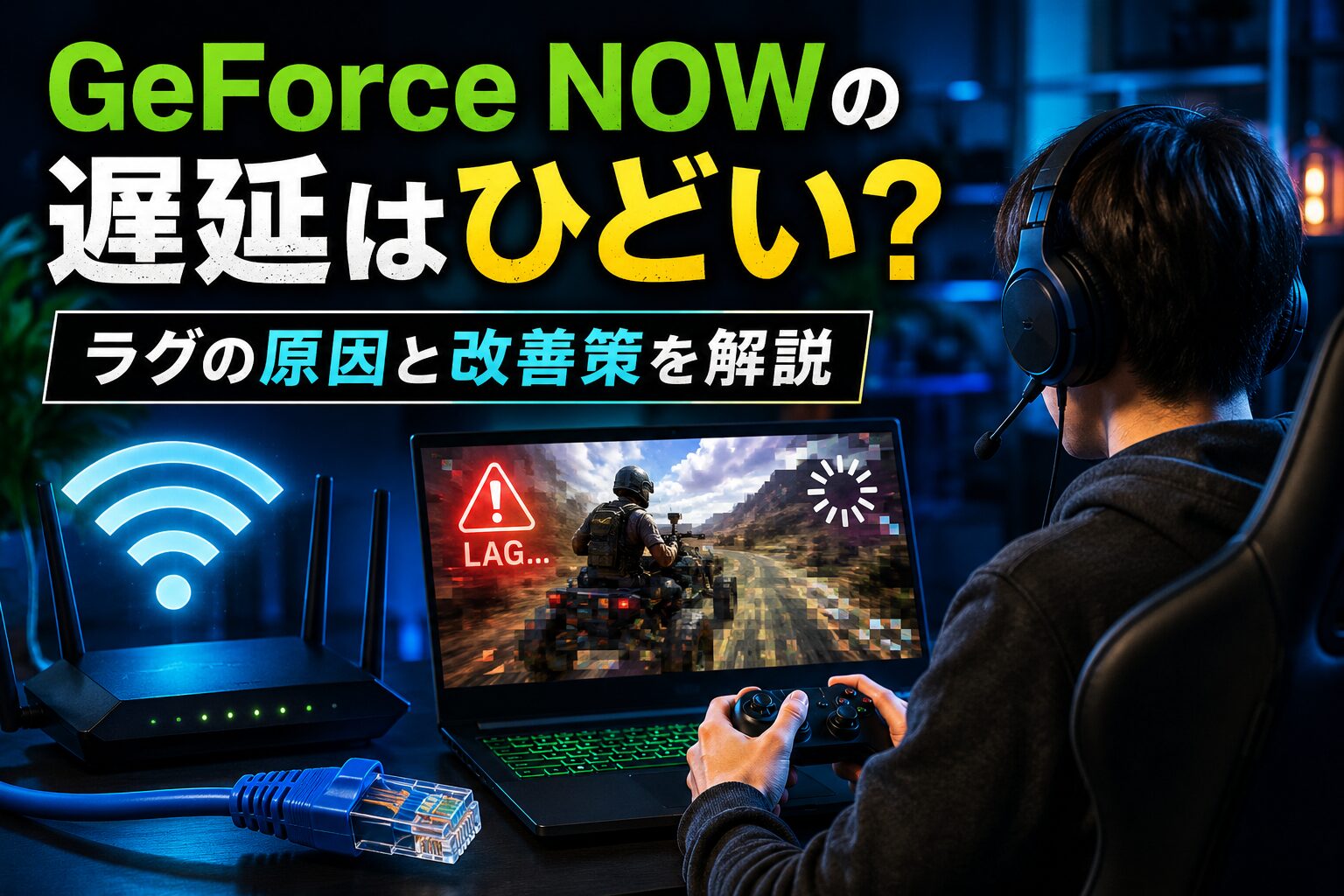 GeForce NOWの遅延とラグの原因・改善策を解説するアイキャッチ画像